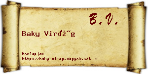 Baky Virág névjegykártya